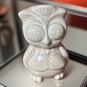 Vintage Ceramic Wise Owl Beige 5” For Sachet Potpourri Holder W/ Rubber Stopper